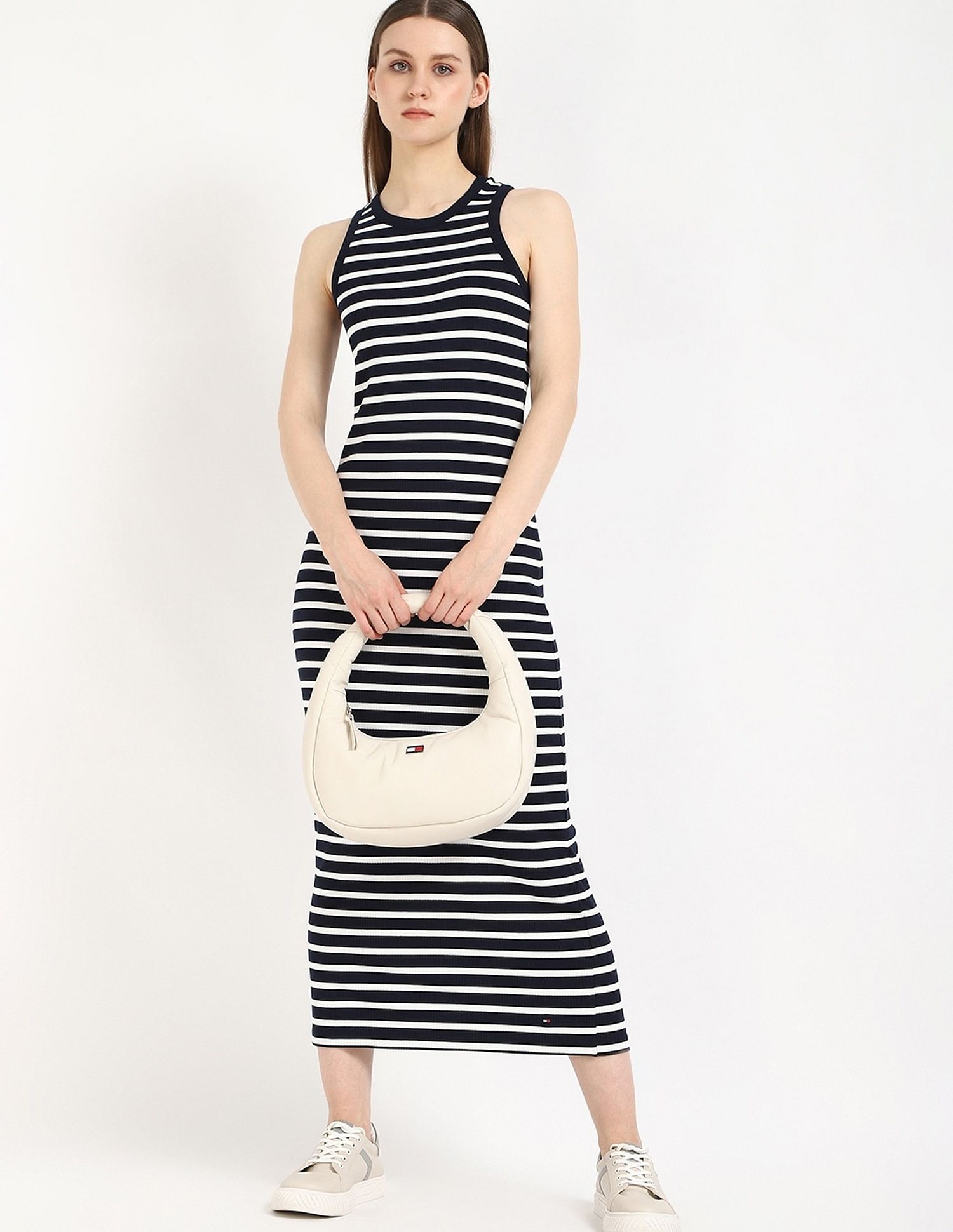 Tommy Hilfiger Cotton Crew Neck Midi Dress