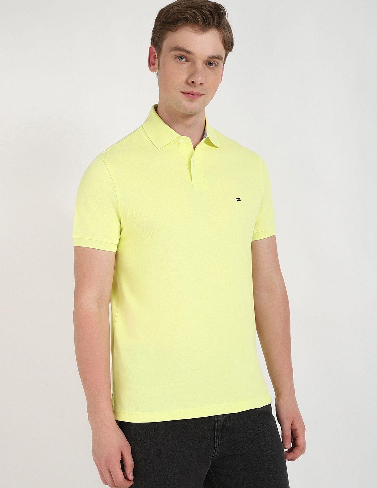 Tommy Hilfiger Solid Regular-Fit Cotton Polo Shirt
