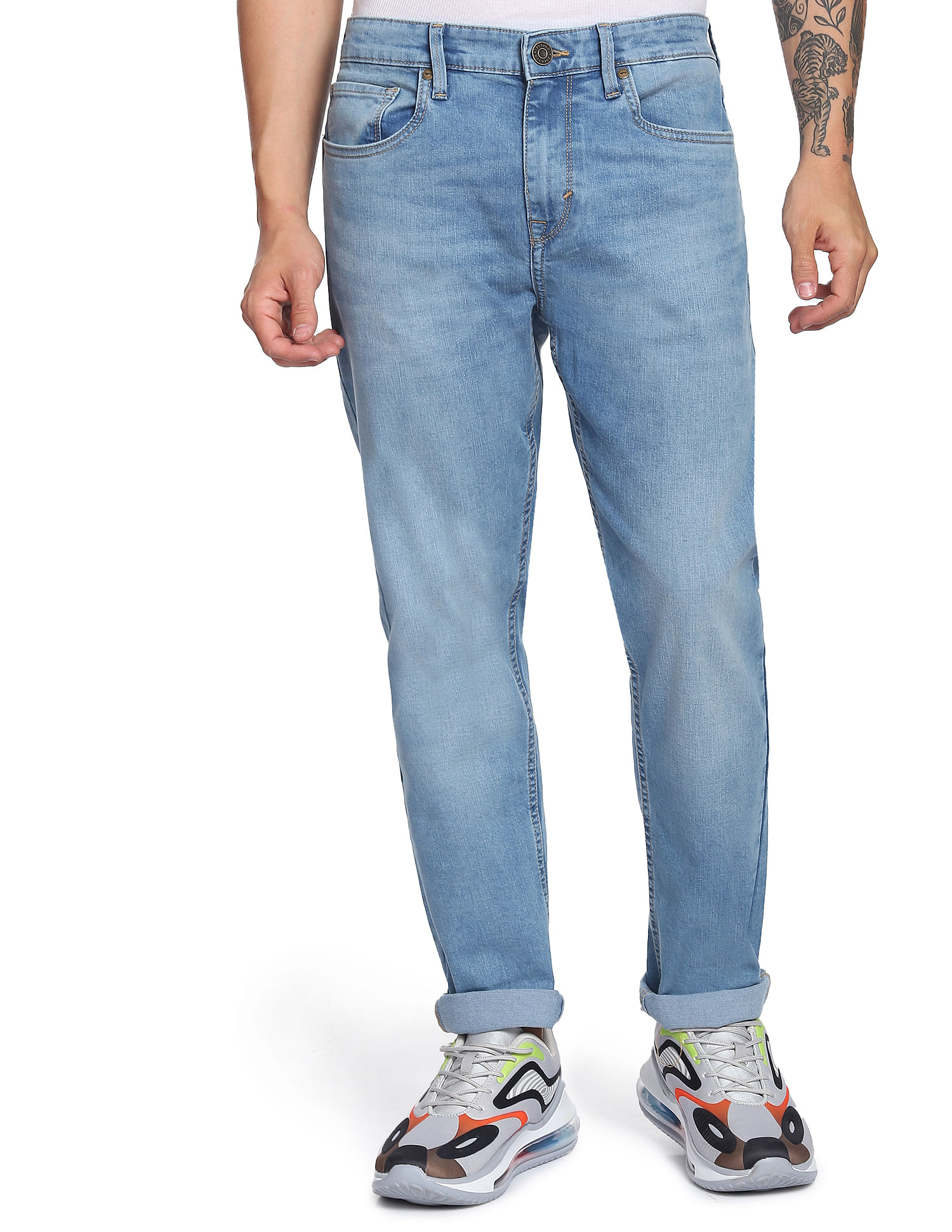 Flying Machine Slim Tapered Fit Stone Wash Jeans