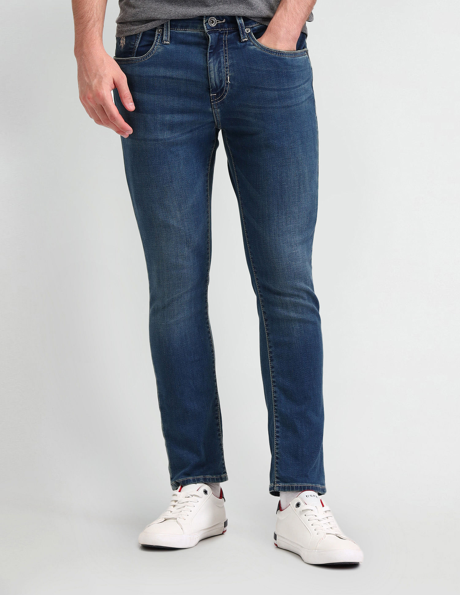 U.S. Polo Assn. Denim Co. Henry Tapered Fit Cropped Blue Jeans