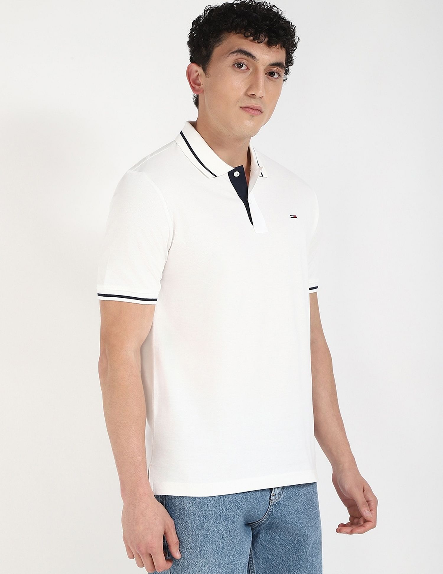 Tommy Hilfiger Solid Regular-Fit Cotton Polo Shirt