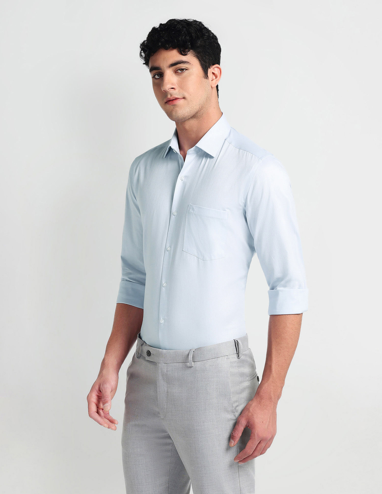 Arrow Pure Cotton Solid Dobby Shirt