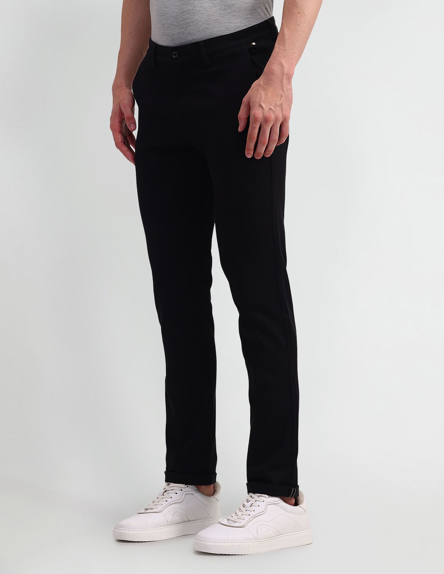 Arrow Sports Slim Fit Solid Trousers