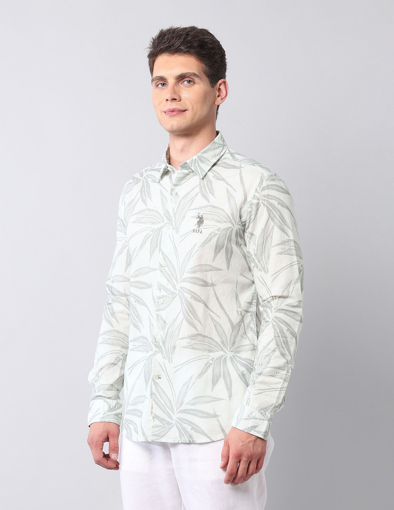 U.S. Polo Assn. Denim Co. Tropical Printed Regular Fit Shirt