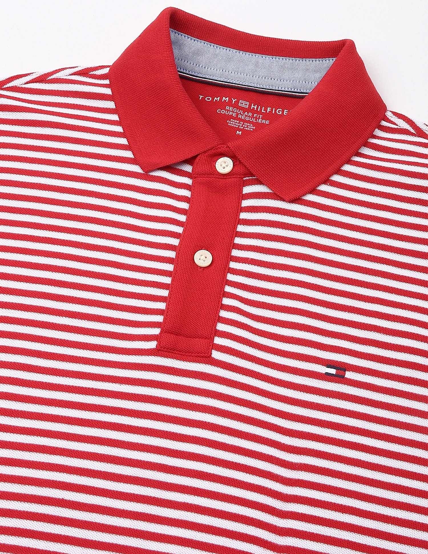 Tommy Hilfiger Striped Regular-Fit Cotton Polo Shirt
