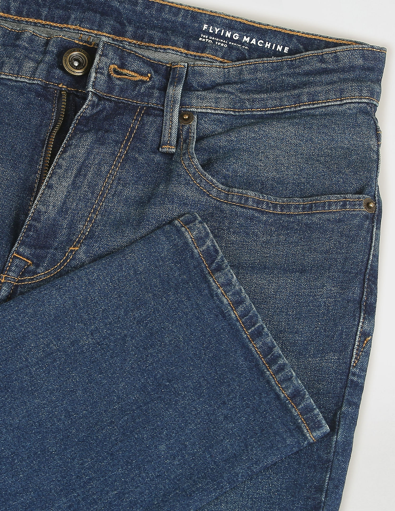 Flying Machine Freddie Slim Straight Fit Stone Wash Jeans