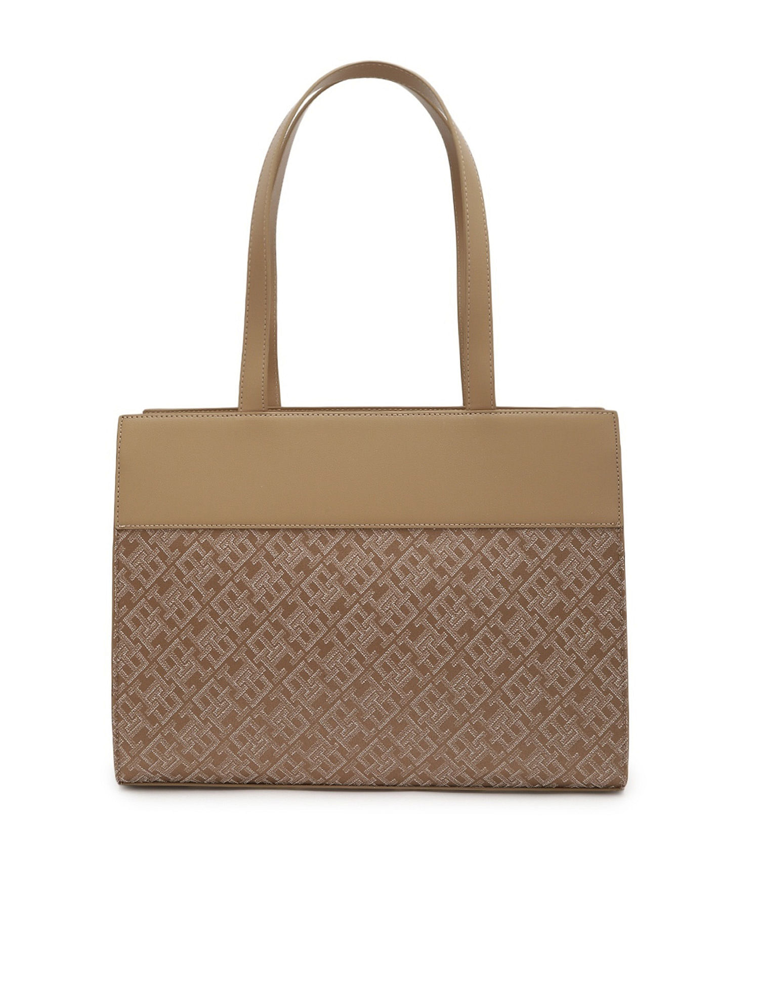 Tommy Hilfiger Logo Khaki Polyester Tote Bag