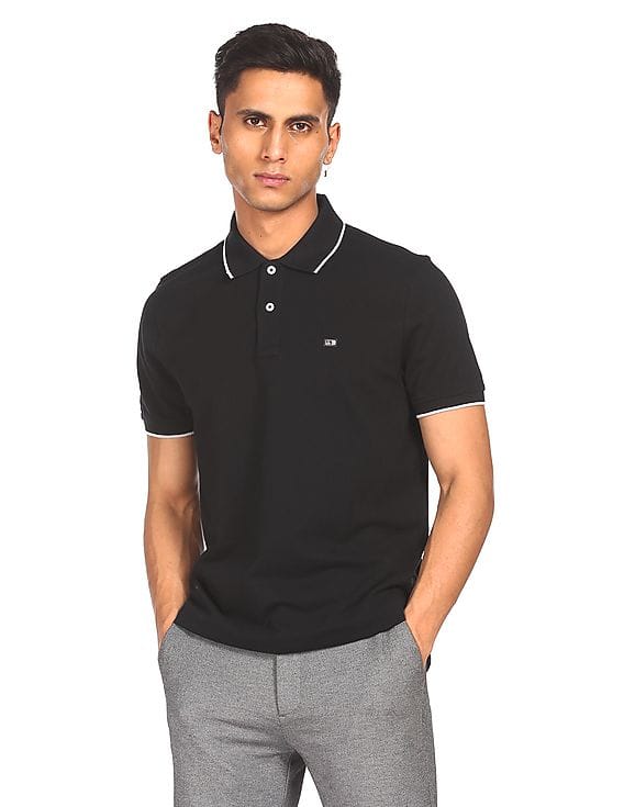 Polo De Punto Dega Larga Con Bloques De Color Azul Marino | Polos Boohoo  Hombre ⋆ Kako Do