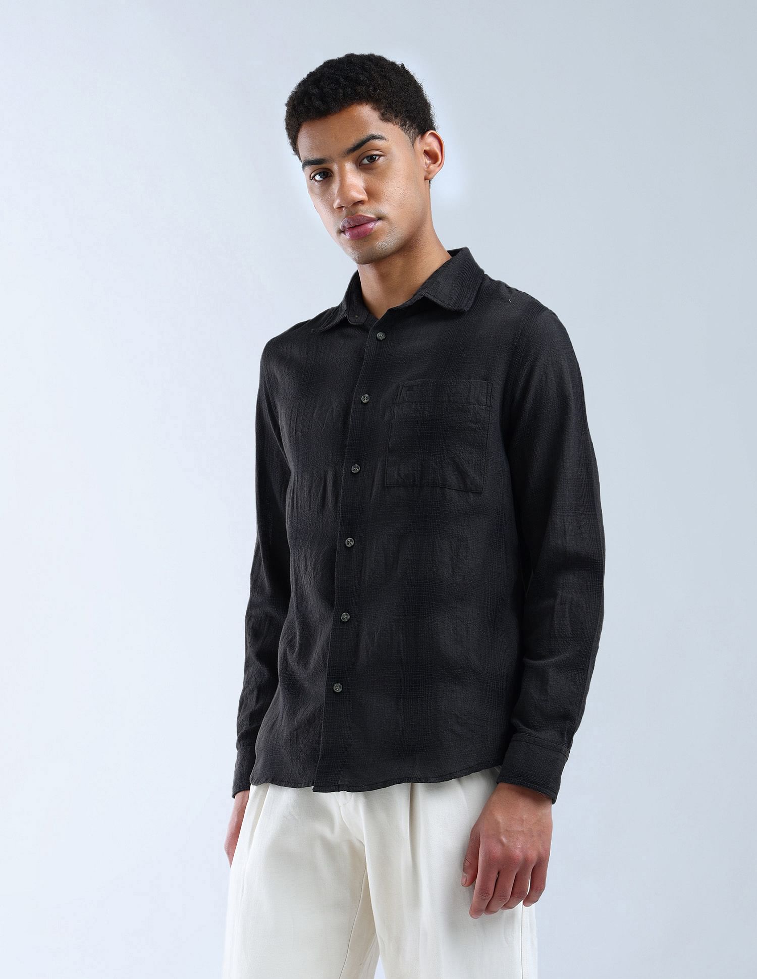 Flying Machine Regular Fit Plaid Checked Digitopia Shirt