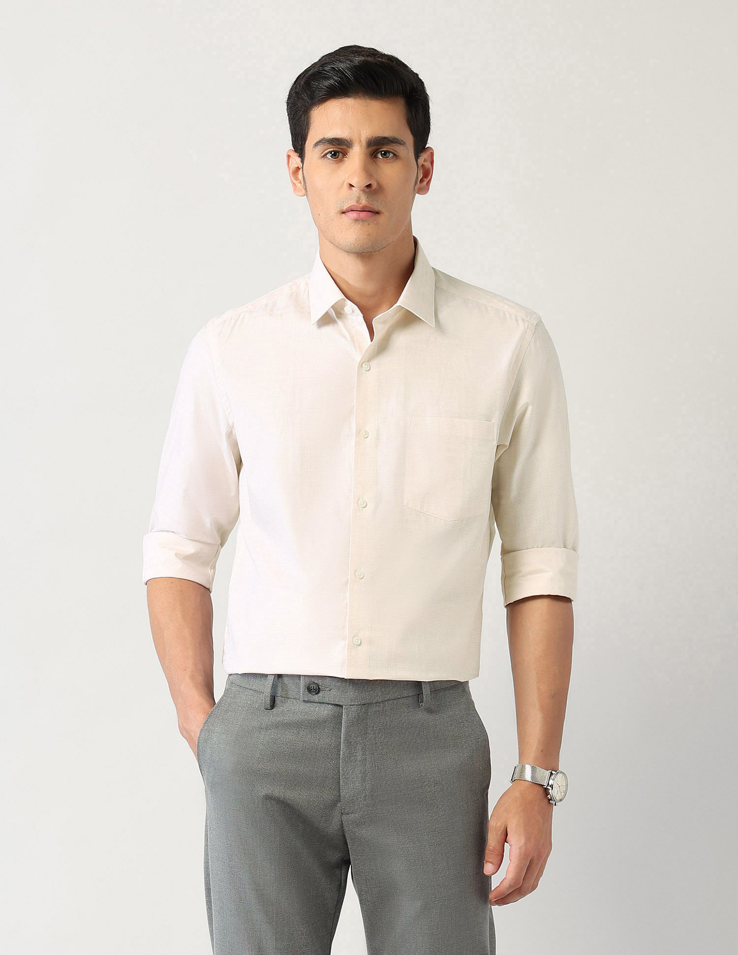 Arrow Manhattan Slim Fit Pure Cotton Shirt