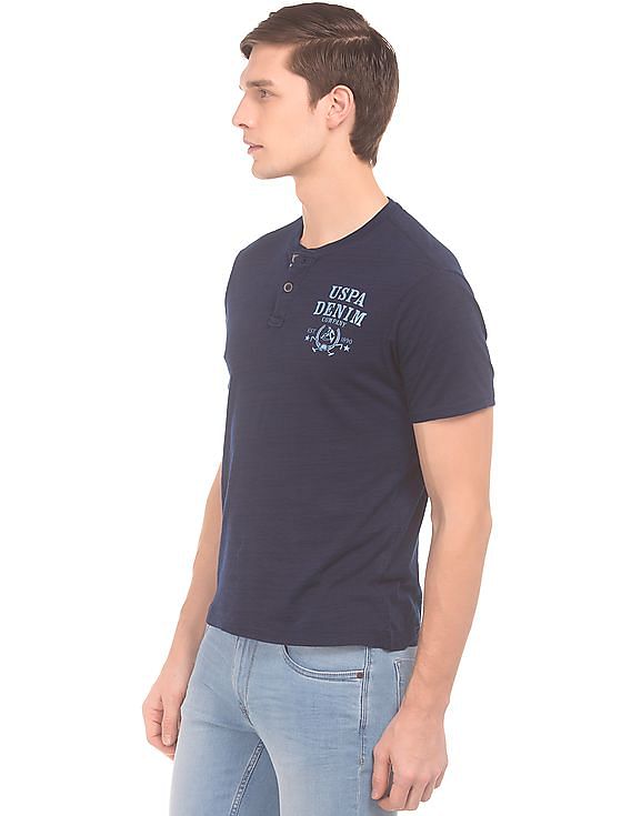 U.S. Polo Assn. Denim Co. Muscle Fit Slub Knit Henley T-Shirt