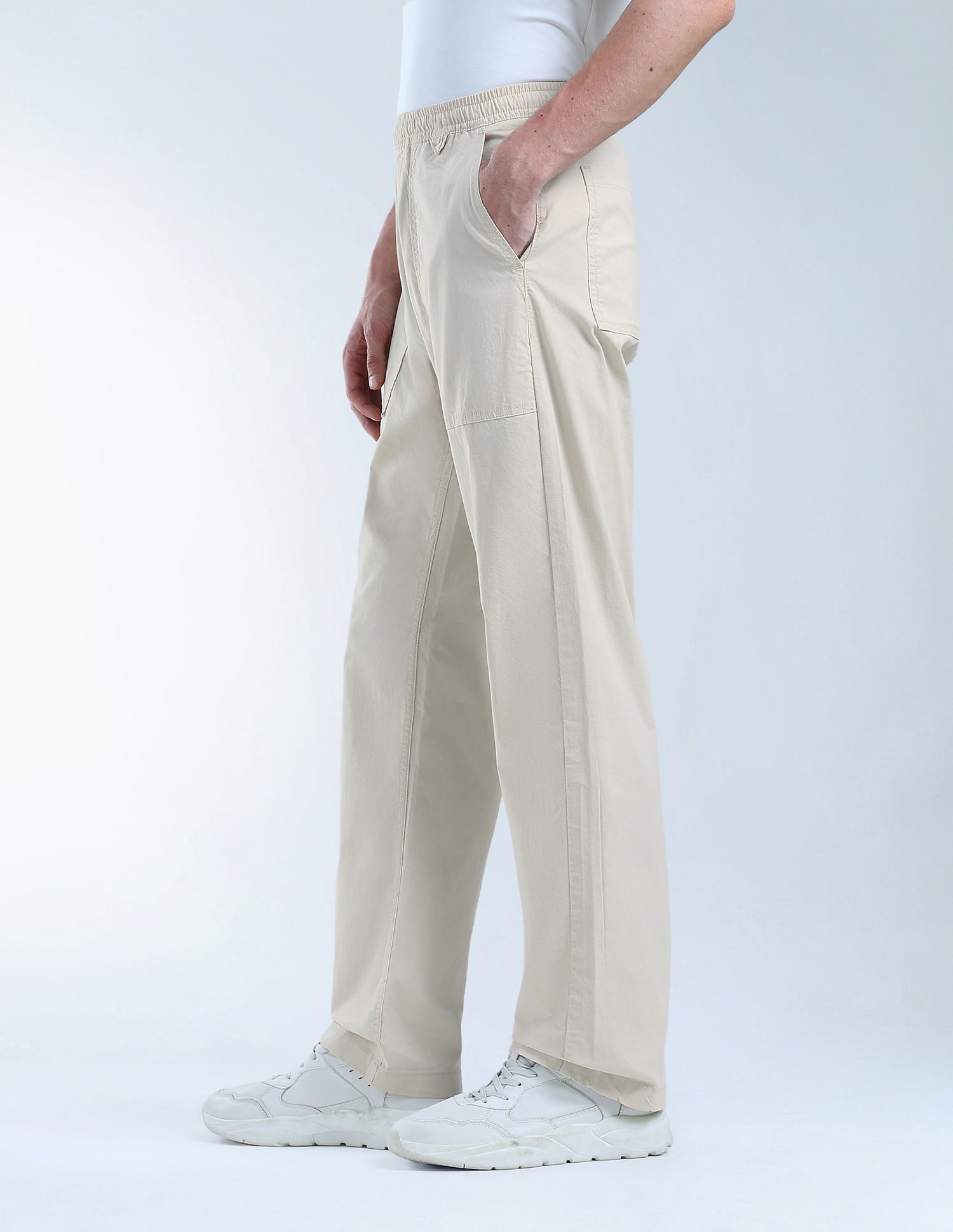 Flying Machine Cobain Loose Fit Mid Rise Chinos