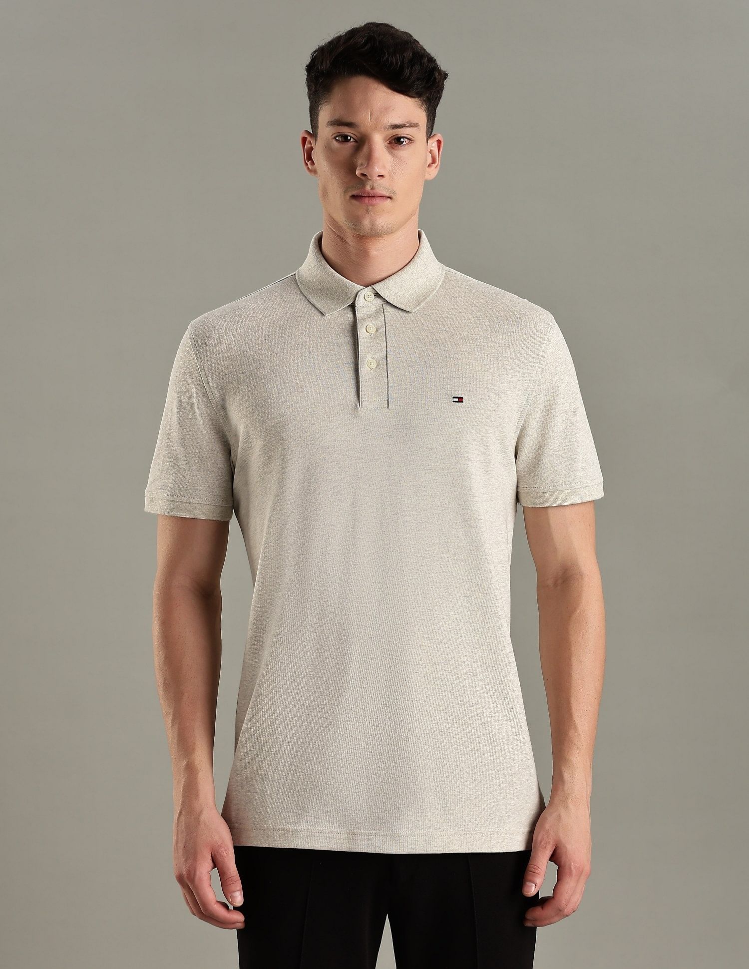 Tommy Hilfiger Solid Slim-Fit Cotton Polo T-Shirt