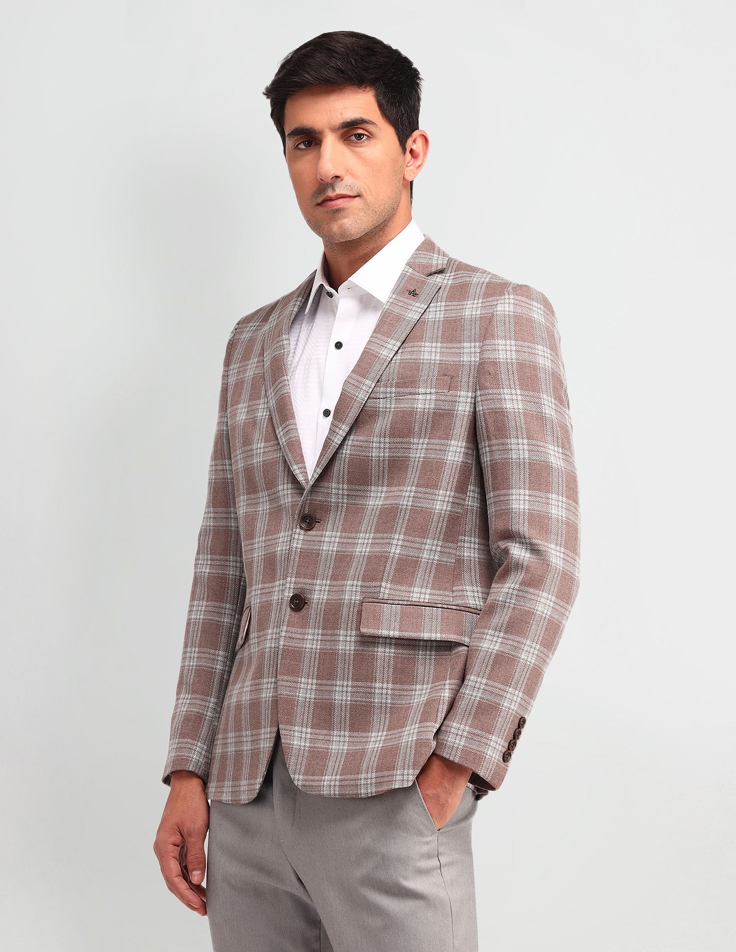 Arrow Checked Tailored Fit Tweed Blazer