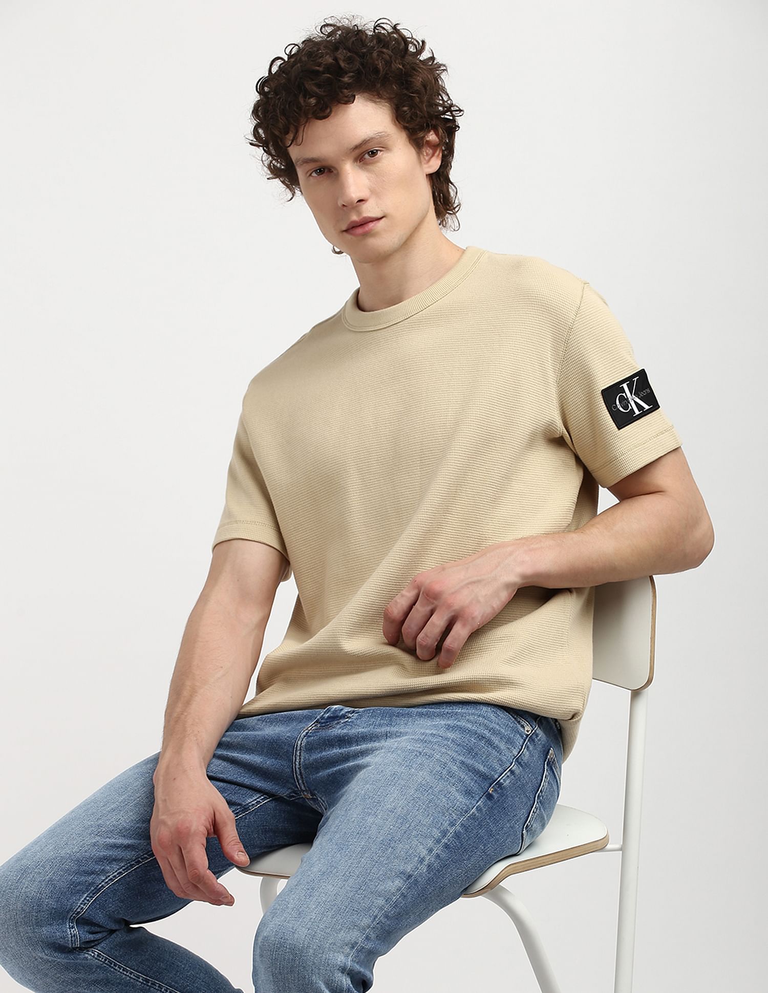 Calvin Klein Logo Badge Waffle T-Shirt