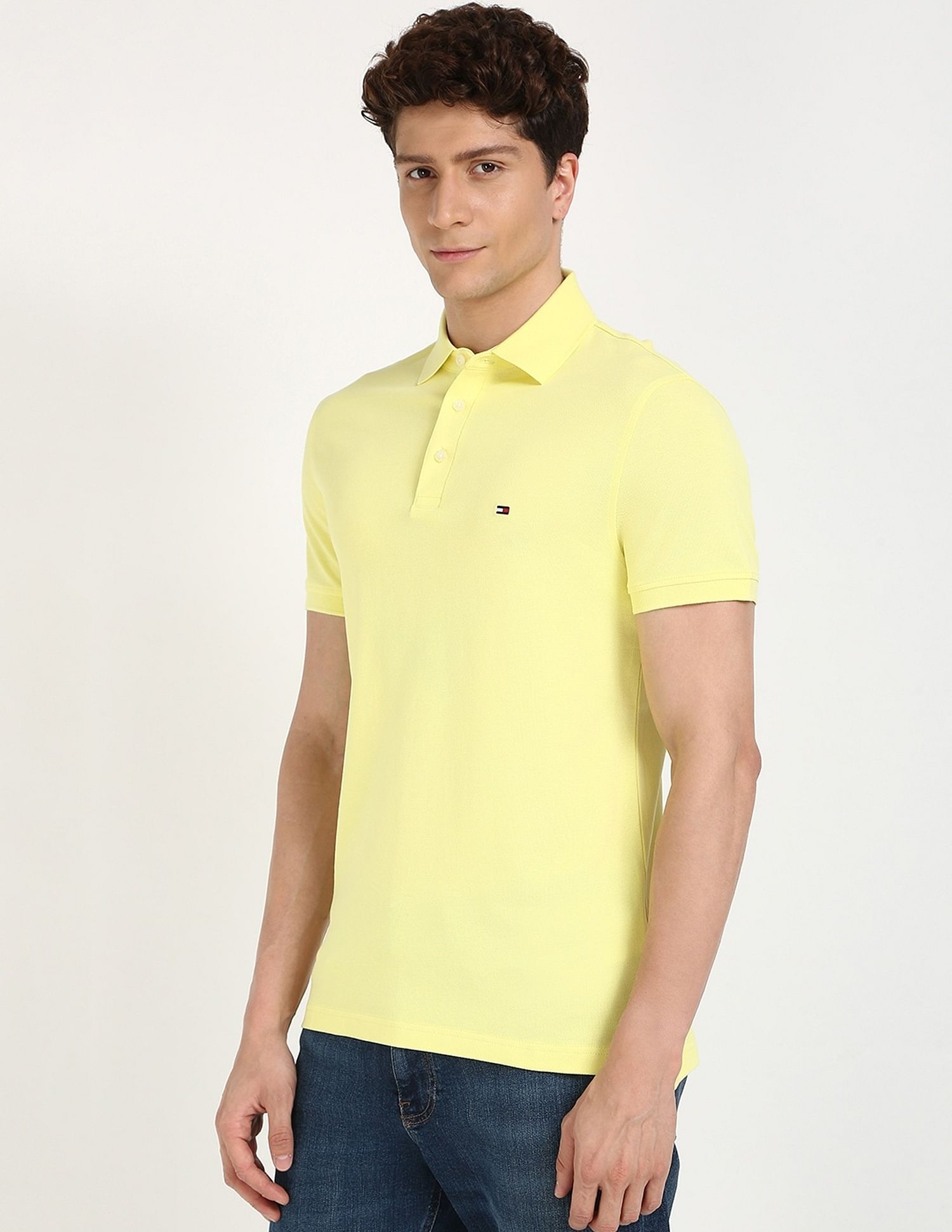 Tommy Hilfiger Solid Slim-Fit Cotton Polo Shirt