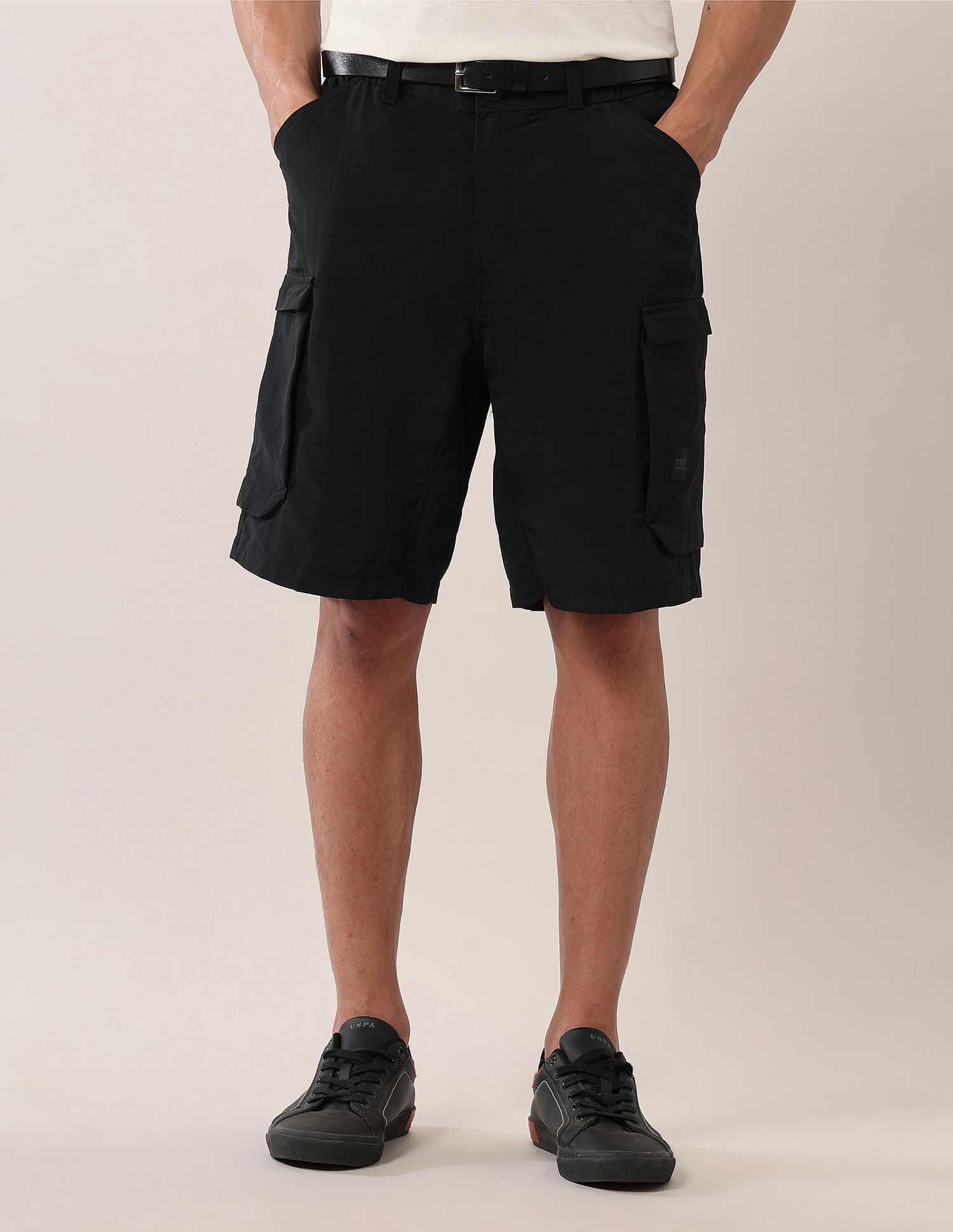 U.S. Polo Assn. Denim Co. Solid Regular Fit Cargo Shorts