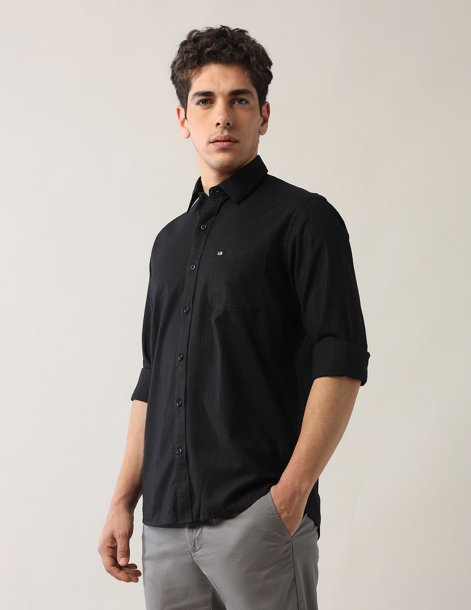 Arrow Sport Vertical Striped Dobby Shirt