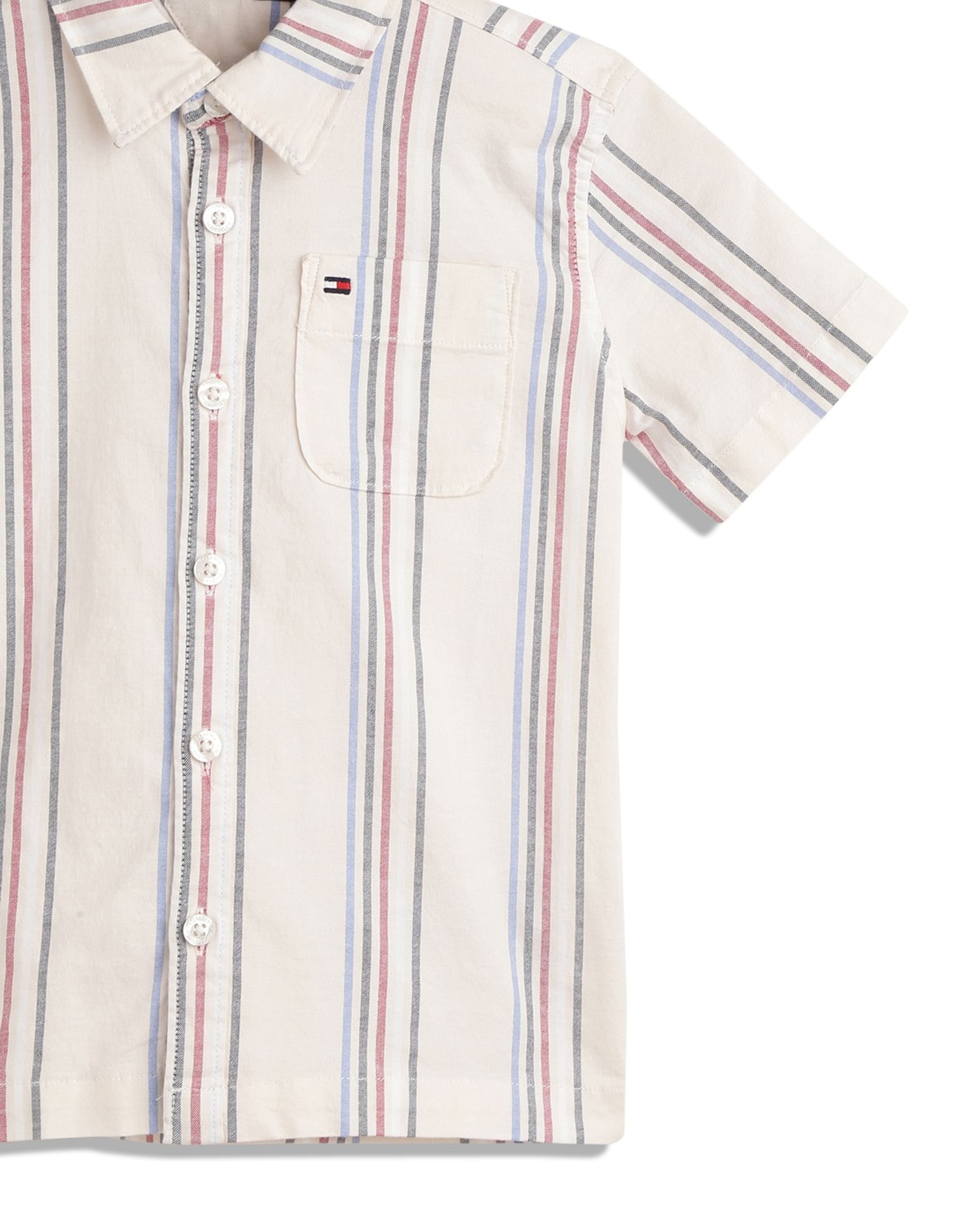 Tommy Hilfiger Kids Boys Oxford Vertical Striped Shirt
