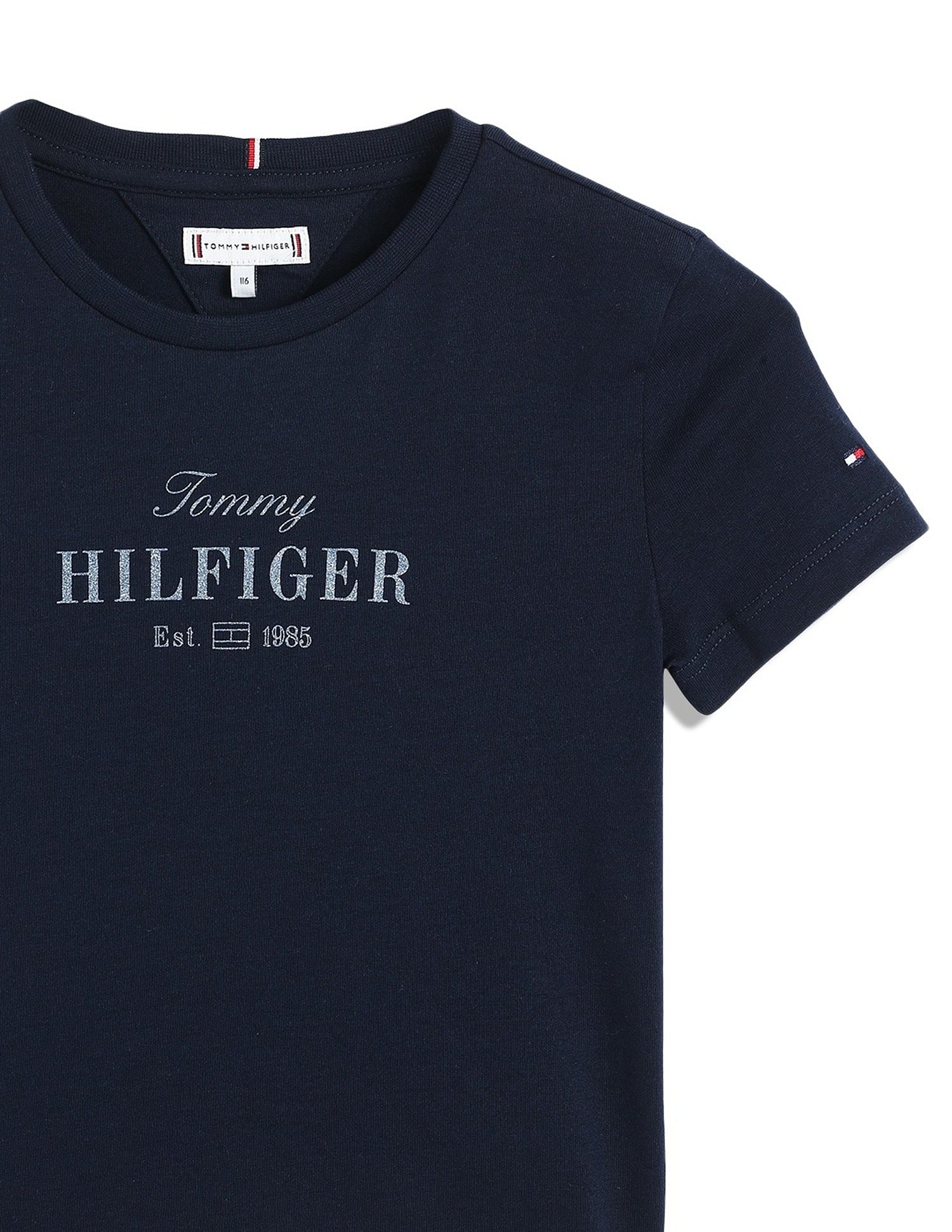 Tommy Hilfiger Kids Girls Logo Regular-Fit Cotton T-Shirt