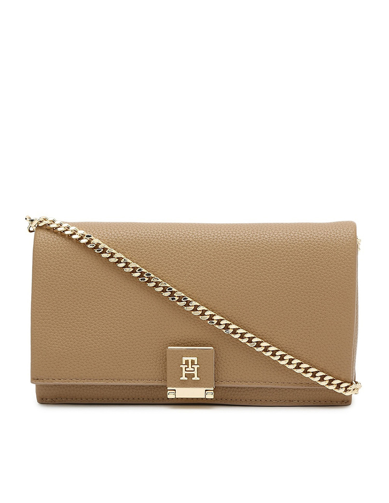 Tommy Hilfiger Solid Khaki Pu Sling Bag