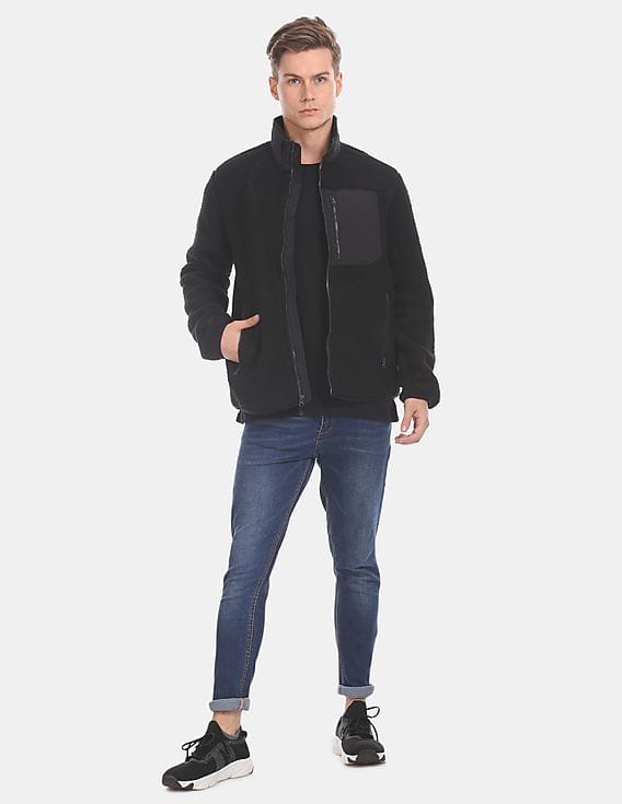 Buy GAP Black Fleece Zip-Up Jacket - NNNOW.com