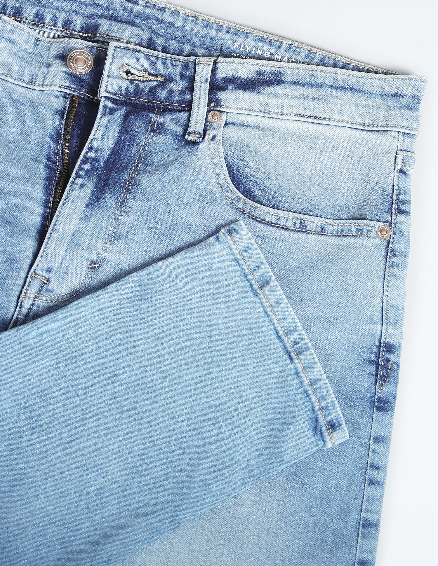 Flying Machine Slash Slim Tapered Stone Wash Jeans