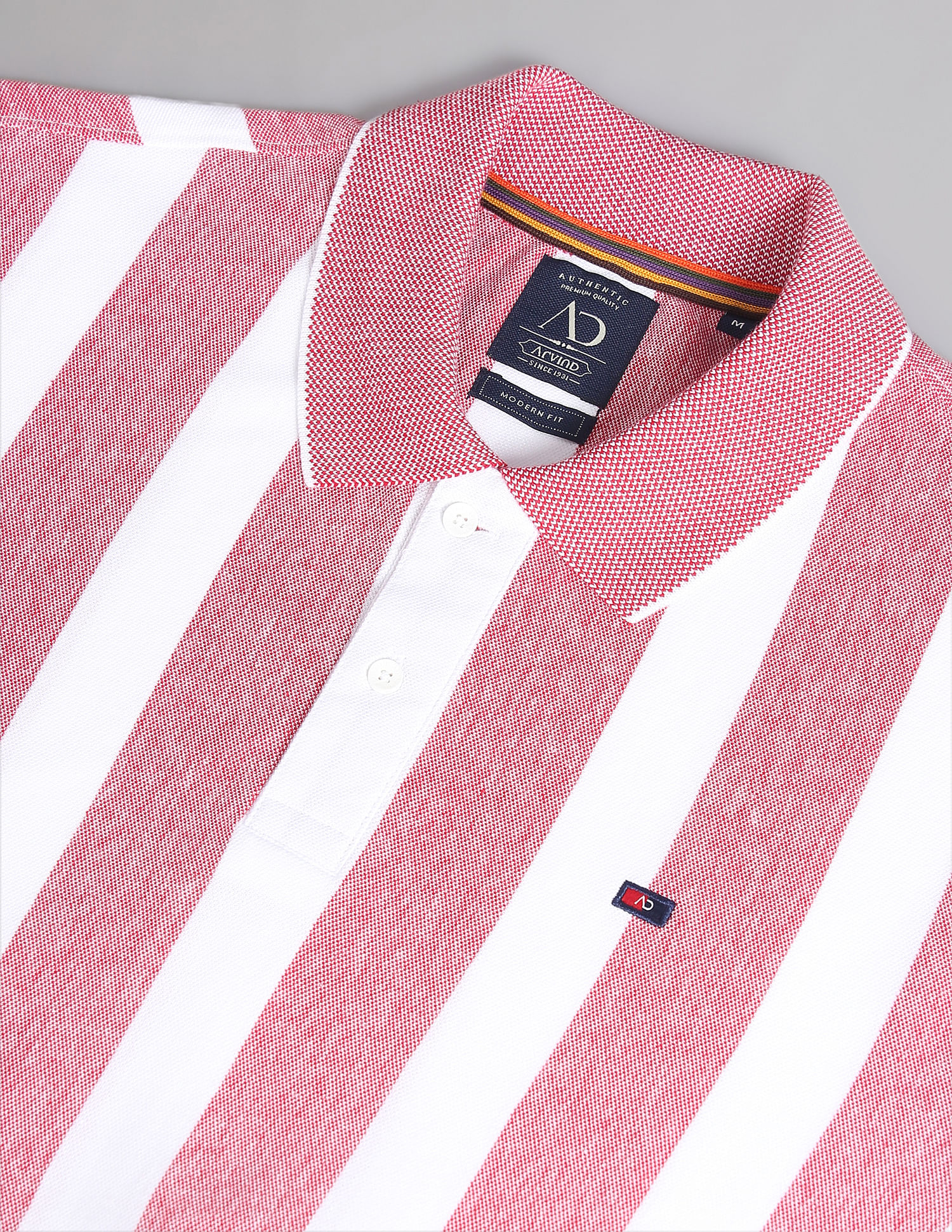AD by Arvind Vertical Stripe Moistex Finish Polo Shirt