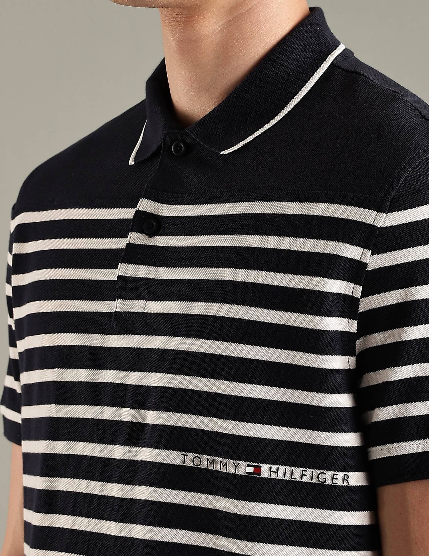 Tommy Hilfiger Striped Regular-Fit Cotton Polo Shirt