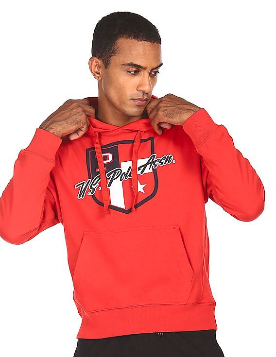 U.S. Polo Assn. Cotton Graphic Print Hooded Sweatshirt