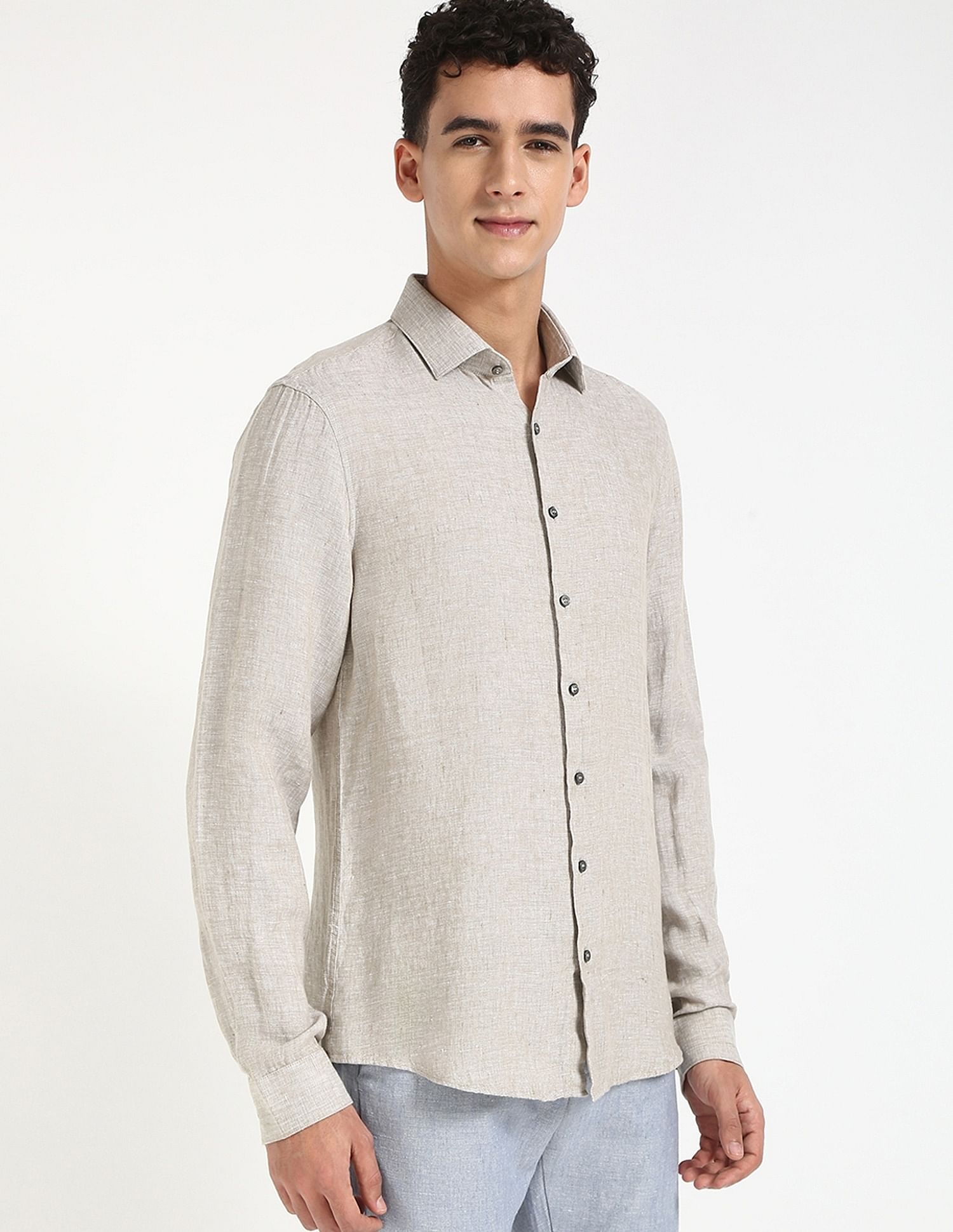 Calvin Klein Jeans Solid Slim-Fit Cotton Shirt