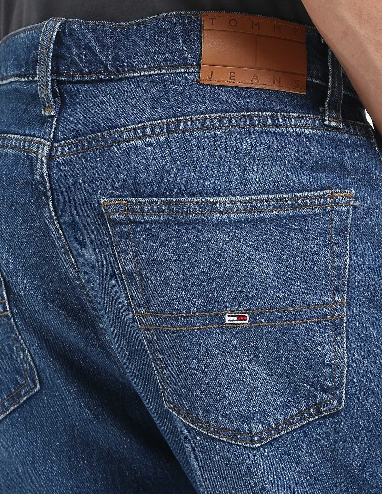 Tommy Hilfiger Light-Wash Slim-Fit Mid Rise Jeans
