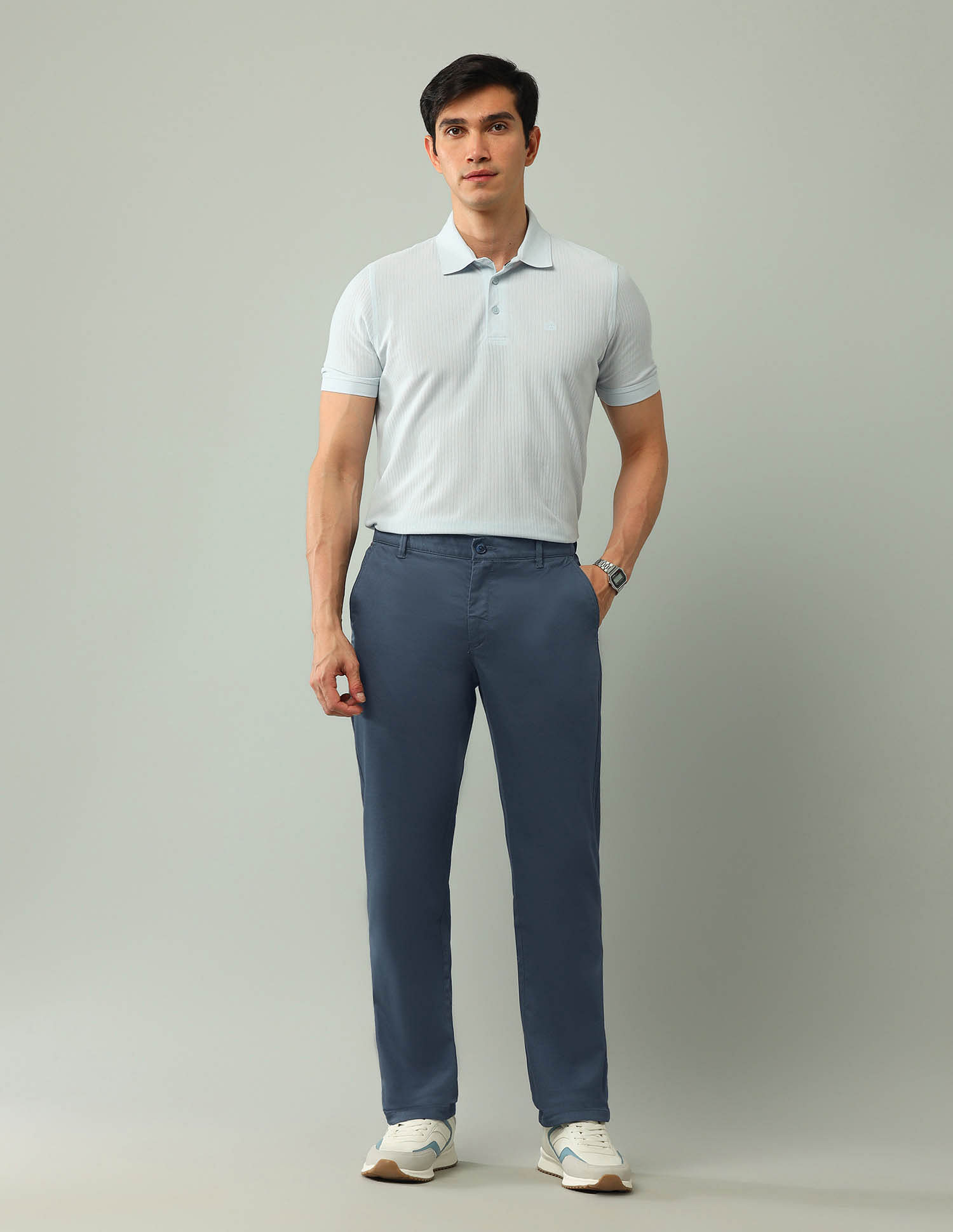 Arrow Sport Mid Rise Regular Fit Trousers