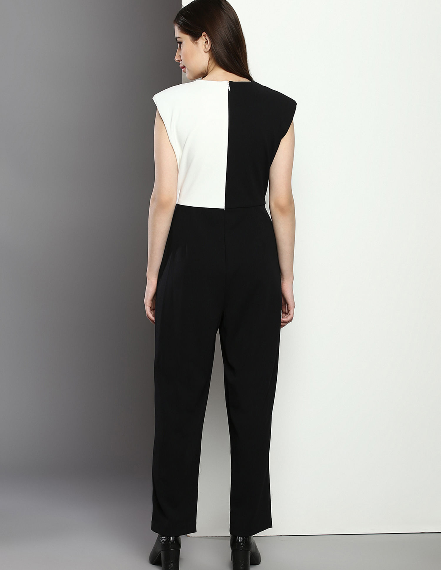 Calvin Klein Round Neck Colour Block Jumpsuit