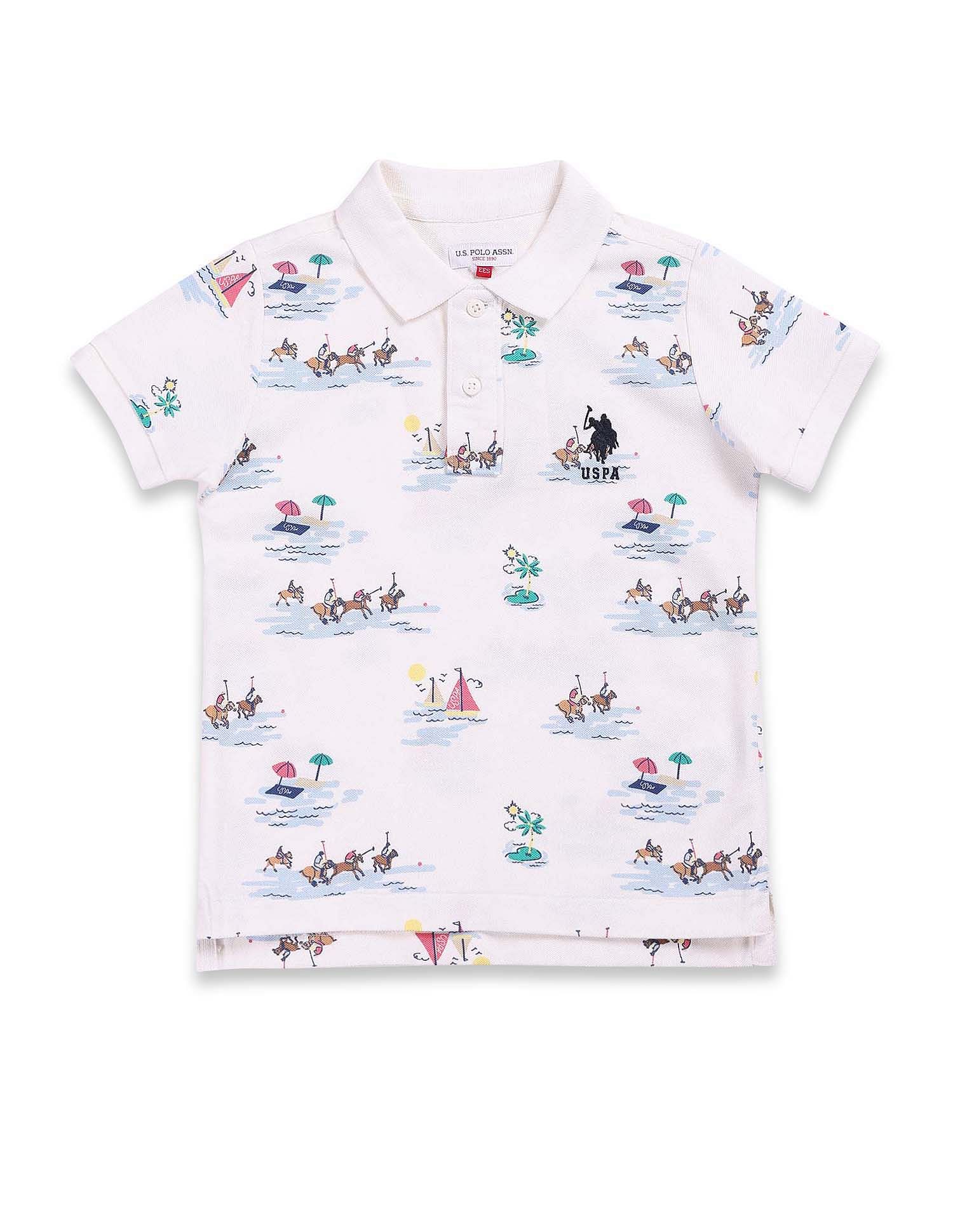 U.S. Polo Assn. Kids Boys Graphic Print Polo Shirt