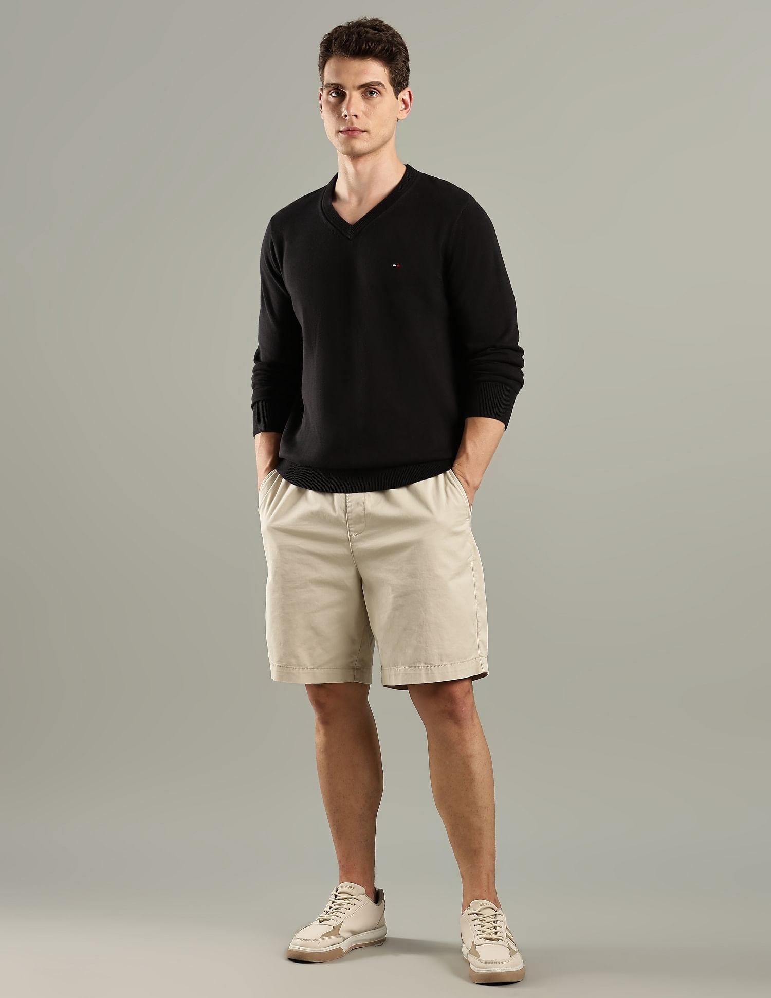 Tommy Hilfiger Solid Regular-Fit Cotton Sweater