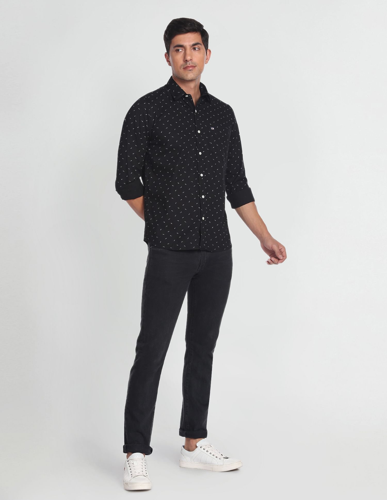 Arrow Sports Motif Print Cotton Casual Shirt