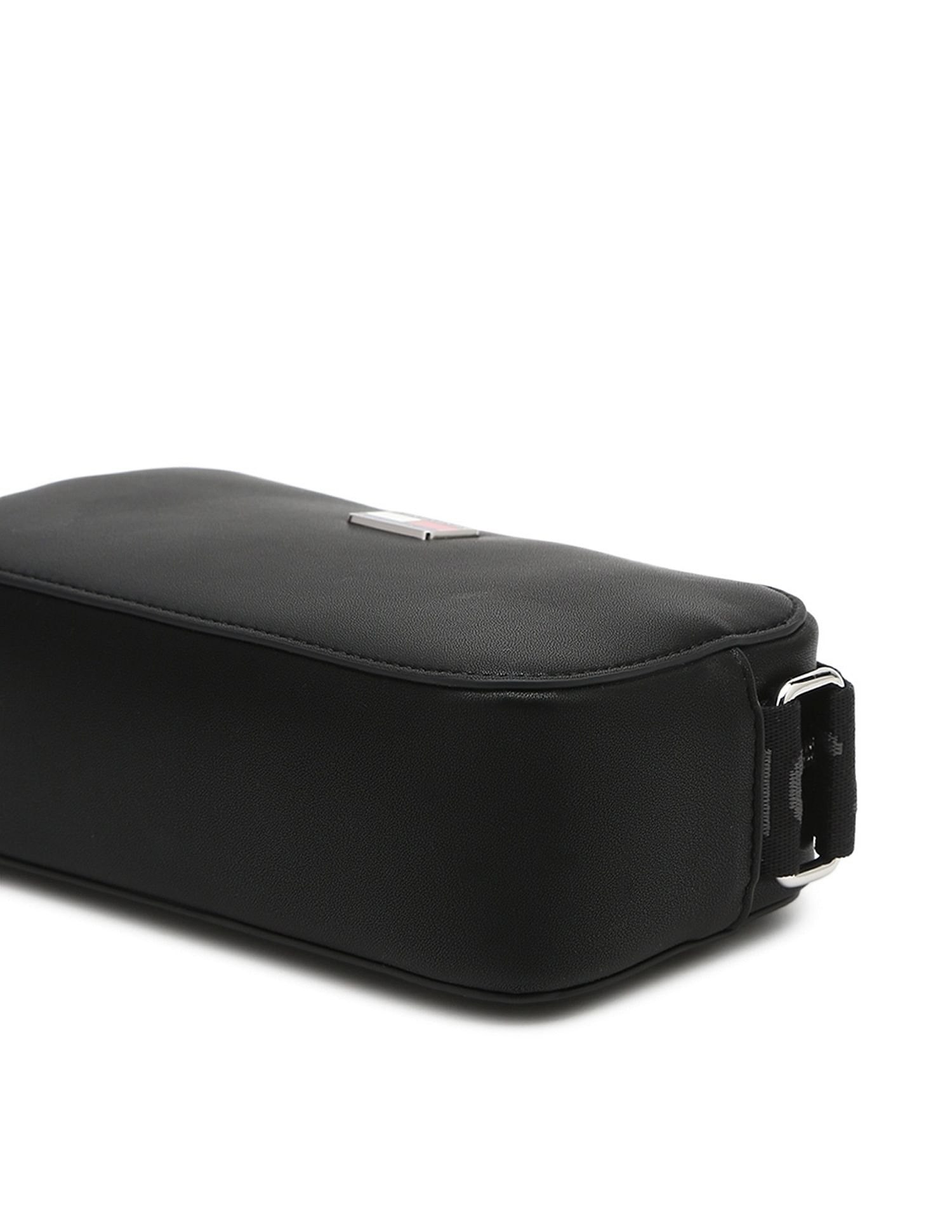 Tommy Hilfiger Solid Black Pu Sling Bag