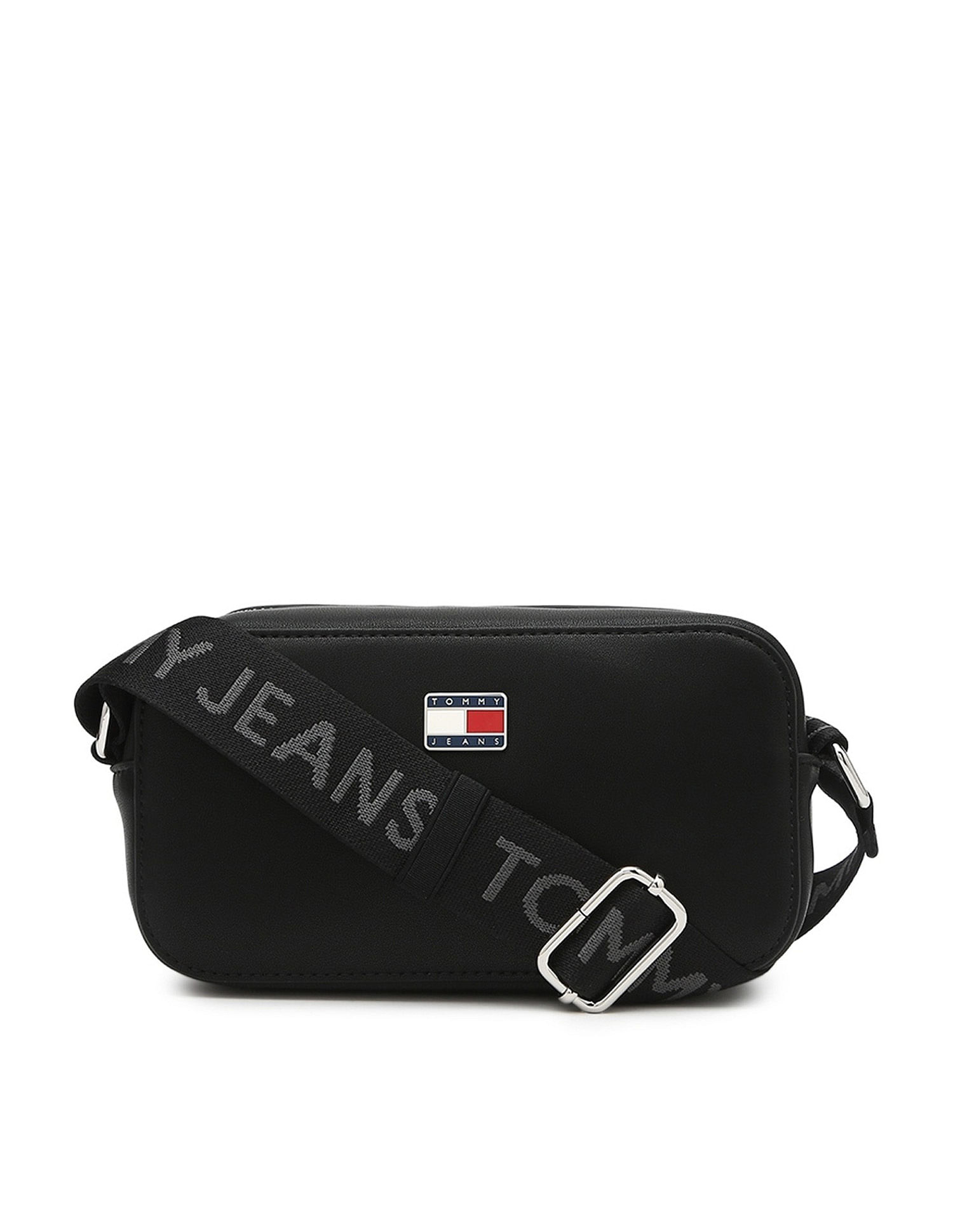 Tommy Hilfiger Solid Black Pu Sling Bag