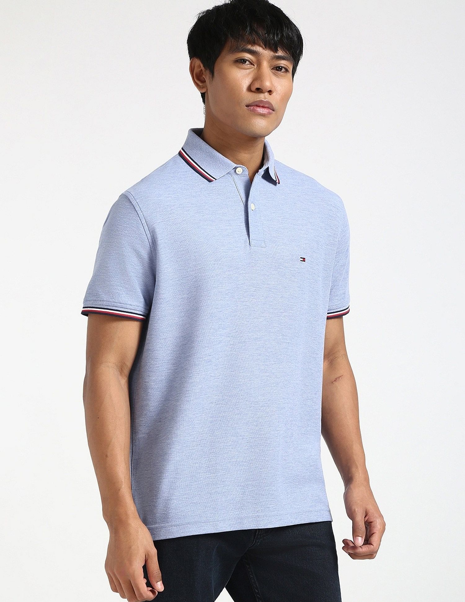 Tommy Hilfiger Solid Regular-Fit Cotton Polo Shirt