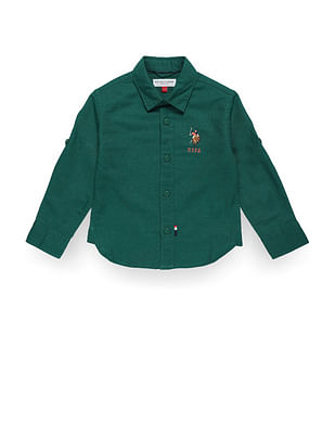 U S Polo Assn Kids Boys Spread Collar Regular Fit Shirt