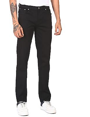 Calvin Klein Men Black Mid Rise Stone Wash Jeans