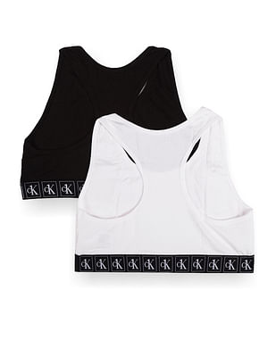 Buy Calvin Klein Underwear Girls Solid Racer Back Bralette - Pack Of 2 -  NNNOW.com