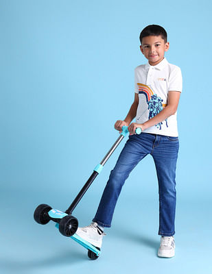 U S Polo Assn Kids Boys Brand Printed Polo Shirt