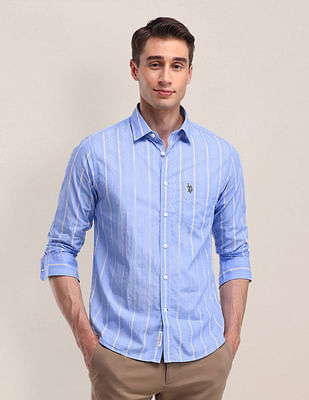 U S Polo Assn Tailored Fit Cotton Striped Shirt