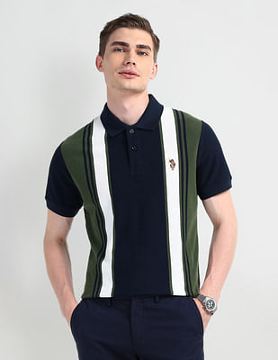 U S Polo Assn Denim Co Muscle Fit Striped Polo Shirt