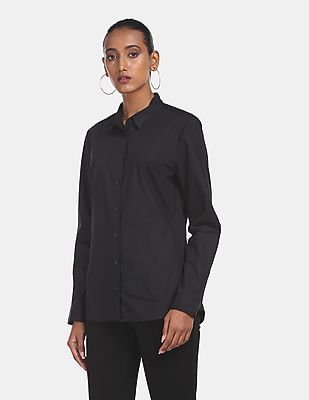 Buy GAP Women Black Tailored Poplin Shirt - NNNOW.com