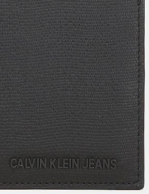 Buy Calvin Klein Men Black Textured Bi-Fold Leather Money Clip