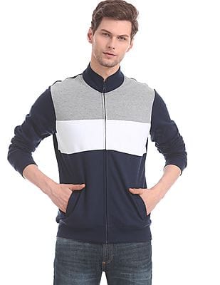 men cut and sew panel sweatshirt