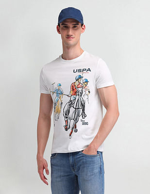 U S Polo Assn Denim Co Slim Fit Graphic Printed T-Shirt